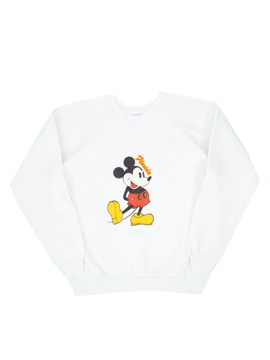 80's ミッキーマウス ''Florida'' 両面プリント ラグランスウェット
