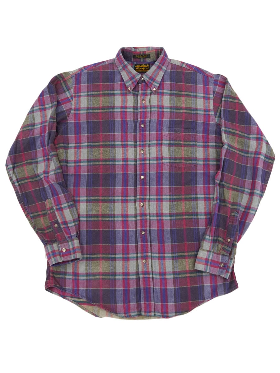 80's 黒タグ エディバウアー Bainbridge Flannel L/Sシャツ 表記(L) 