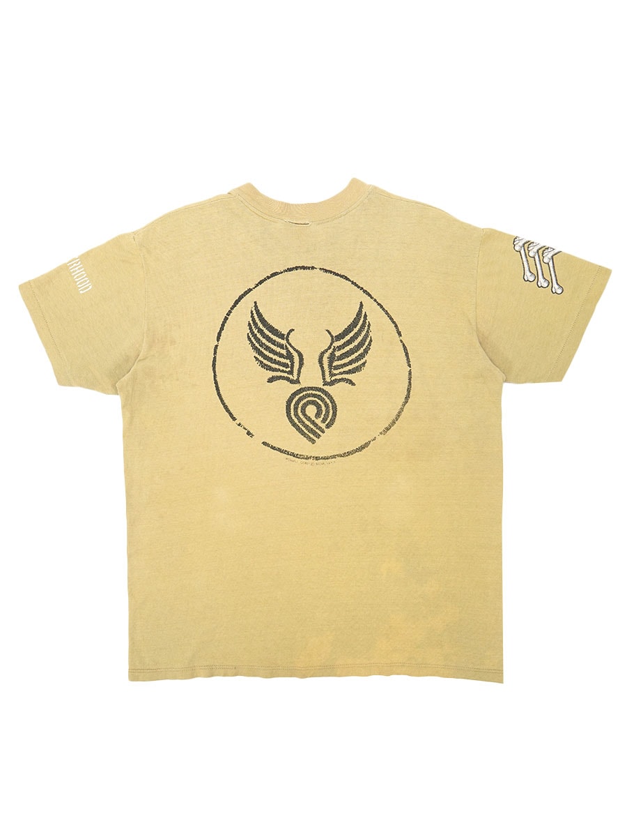 80's ''BONES BRIGADE/MOTHERHOOD'' 両袖 両面プリント Tシャツ カーキ 実寸(L位)