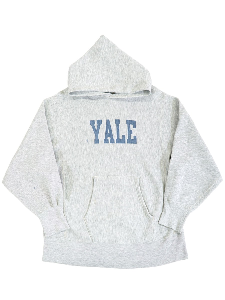 80's プリントタグ チャンピオンRWパーカ ''YALE'' 染み込みプリント 表記(M)