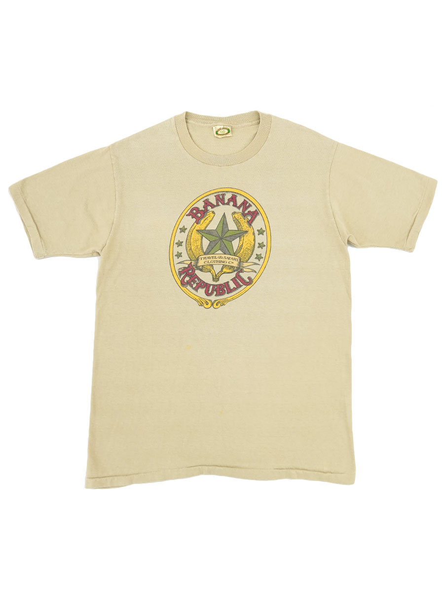 80's バナナタグ BANANA REPUBLIC 100%コットンTシャツ 表記(L