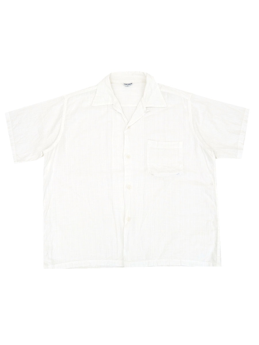 50's～ SPORTWEAR ループカラー 織り柄 S/Sシャツ 表記(L) 