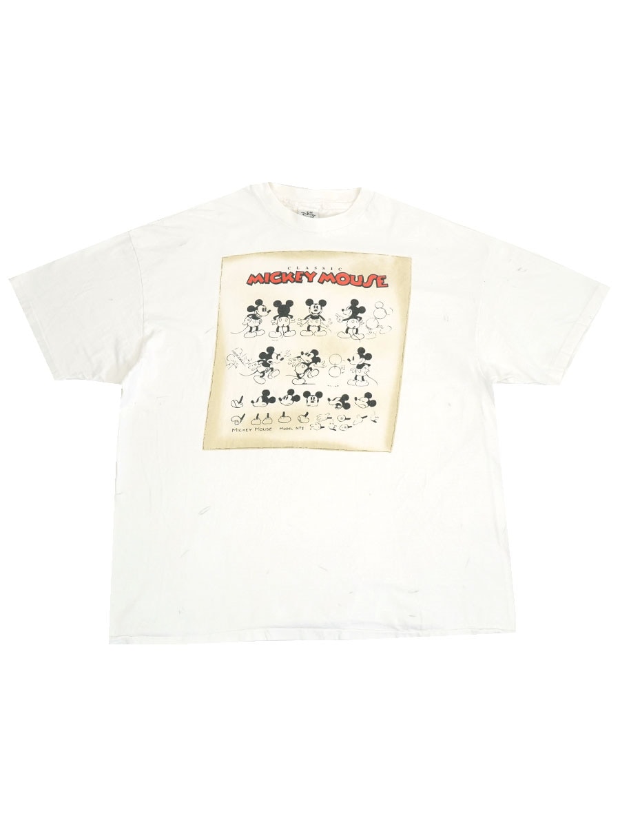 90's THE Disney STORE ''ミッキーマウス'' プリントTシャツ 実寸(XL位)①