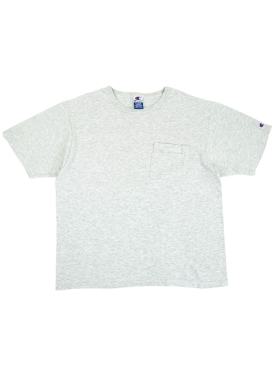 90s　チャンピオン　Tシャツ　青刺繍タグ　グレー　ロゴプリント　ランタグ 90s チャンピオン Tシャツ 青刺繍タグ グレー ロゴプリント