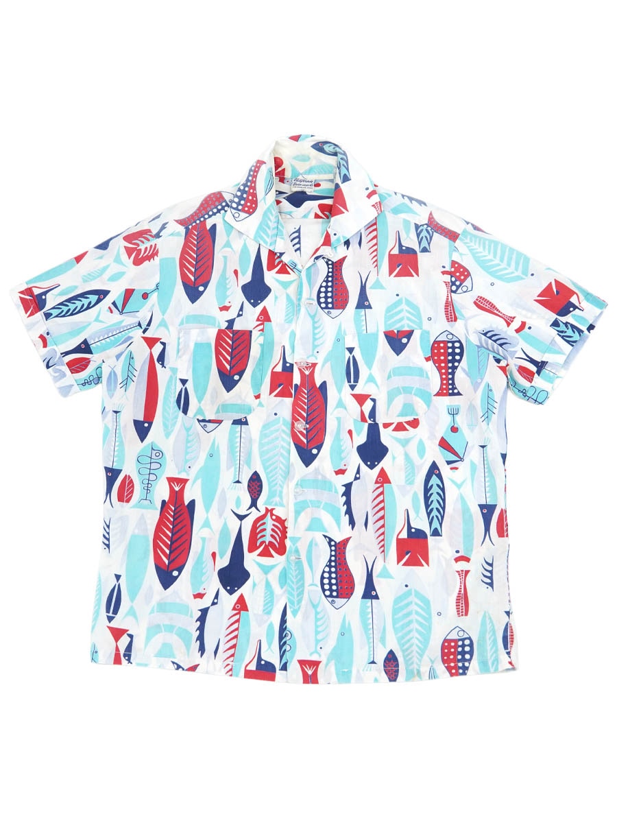 50's～ California Swim Wear Co. 魚柄 半袖シャツ 表記(M) | すべての