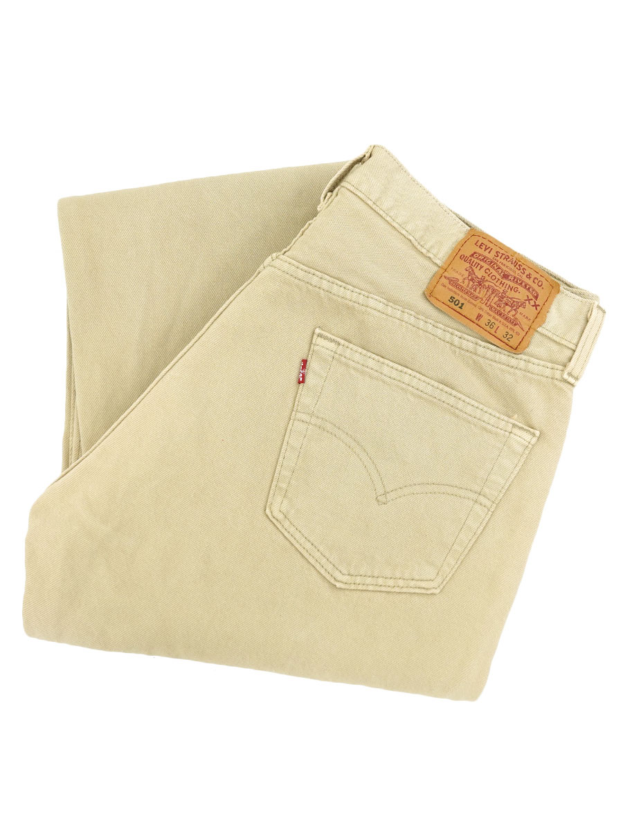 レアカラー Levi's501 ベージュ USA製 90s 80s ヴィンテージ 90's Levis 501 オリジナル ベージュデニムパンツ 表記(36x32