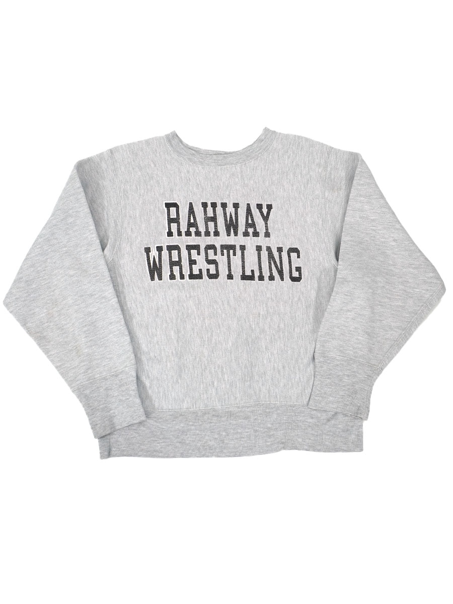 80's プリントタグ チャンピオンRW ''RAHWAY WRESTLING'' 黒白プリント 表記(M)