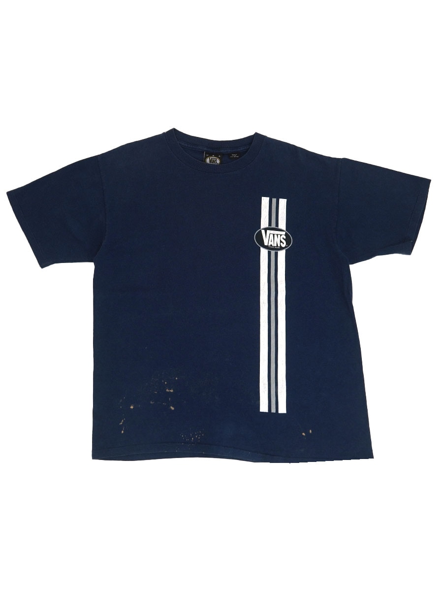 90's VANS 100％コットン Tシャツ 実寸(L位) ネイビー