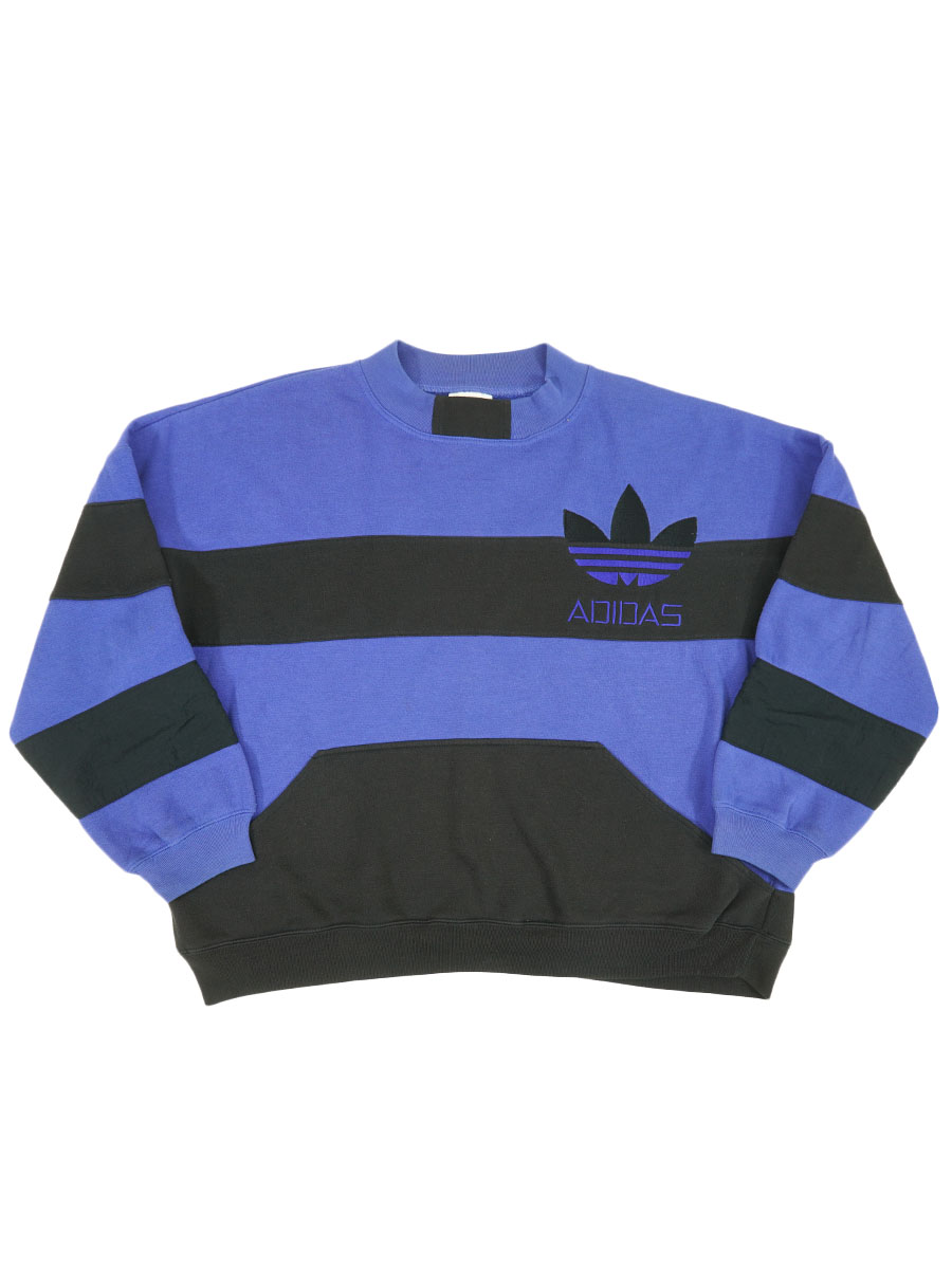 80's adidas 異素材切り替え セットインスリーブスウェット 実寸(XL位)
