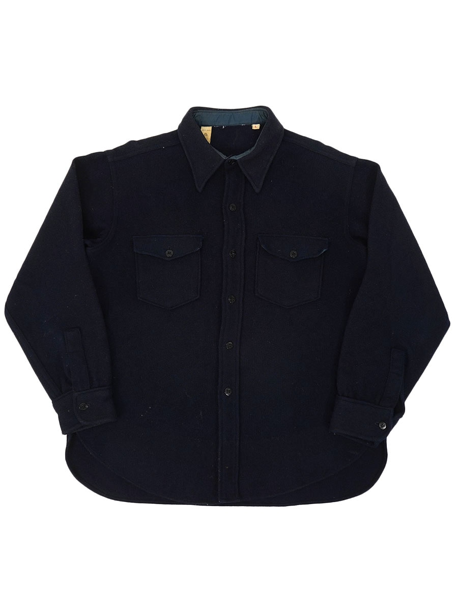 70's～ アンカーボタン ウールCPOシャツ ネイビー 表記(L) USA製