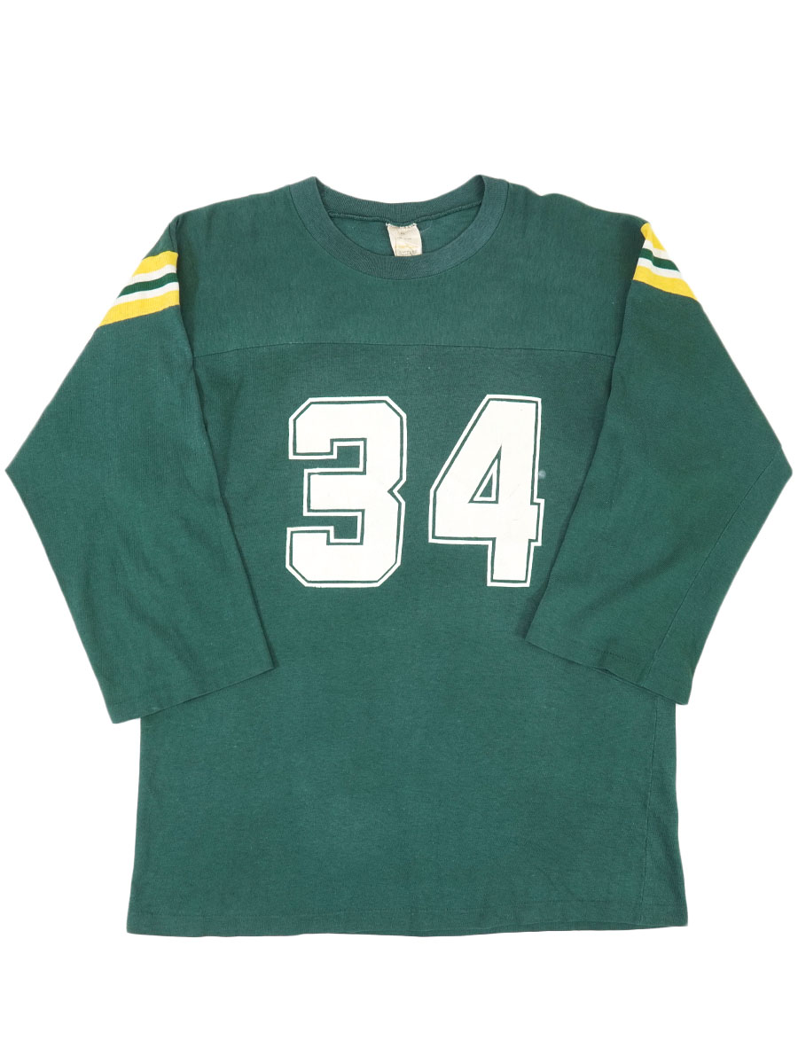 70's CAMPUS #34 両面ナンバリング 袖ライン フットボールTシャツ