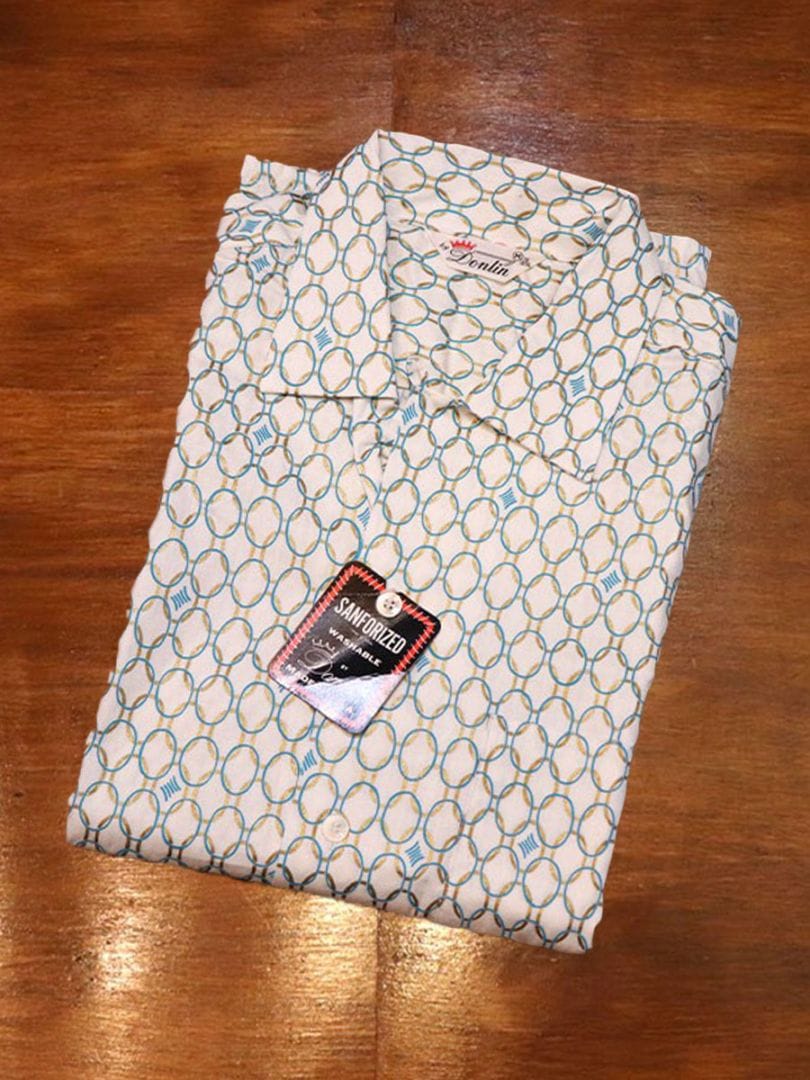 1960s DEAD STOCK , S/S COTTON SHIRT , Size M