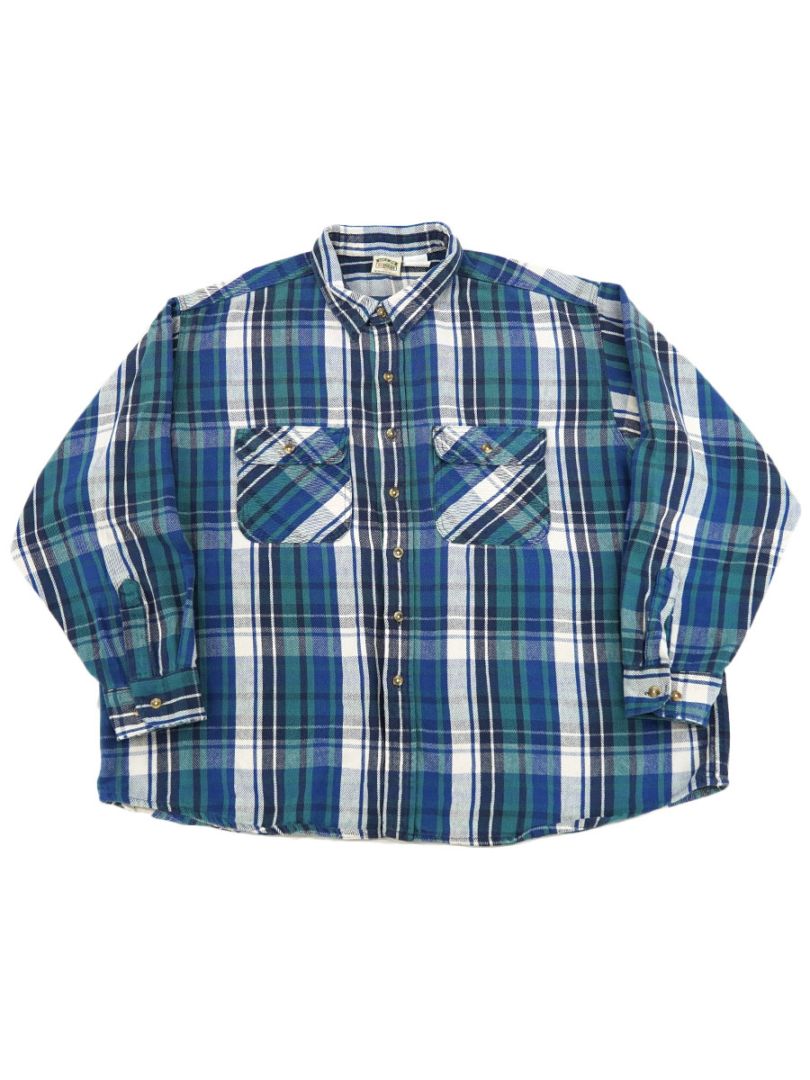 90's~ FIVEBROTHER 好配色チェック フランネルシャツ 表記(4XL 90's~ FIVEBROTHER 好配色チェック フランネルシャツ 表記(4XL
