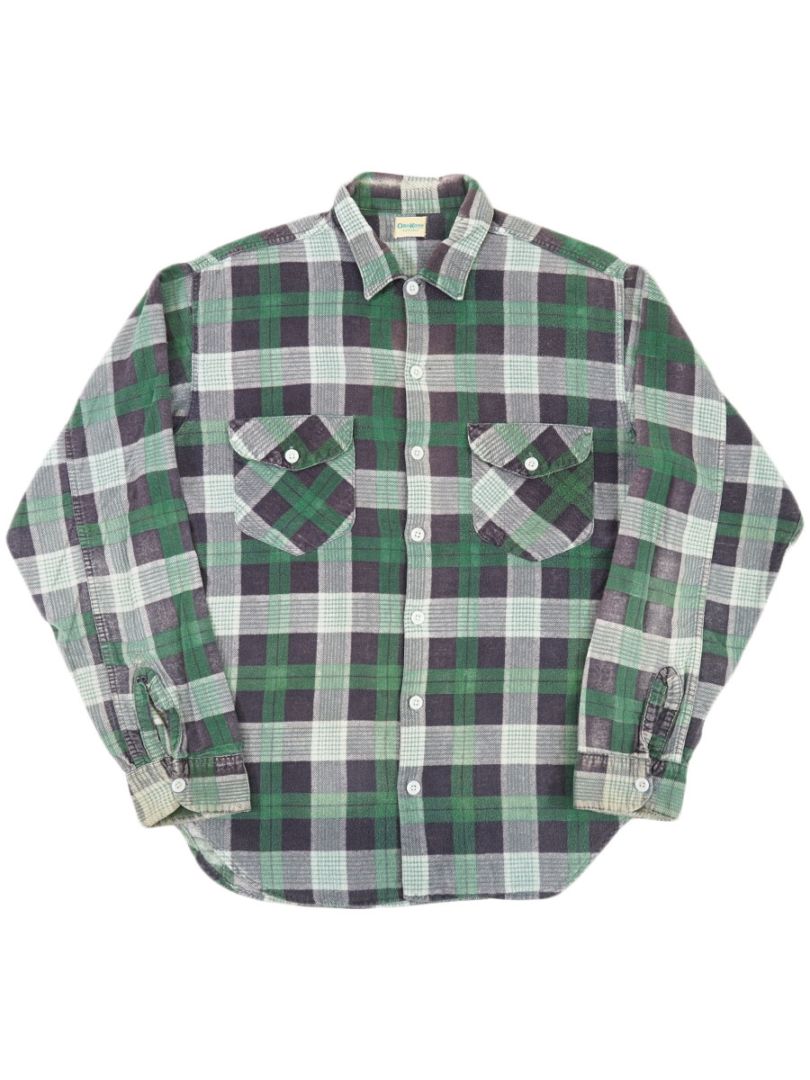 70sUSA製OSHKOSHユニオンチケット付バッファローチェックネルシャツ希少 70sUSA製OSHKOSHユニオンチケット付バッファローチェック