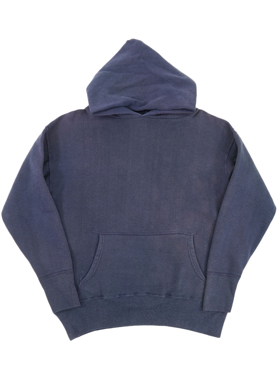 60's セットインスリーブ スウェットパーカ 無地 ナス紺 実寸(L位)