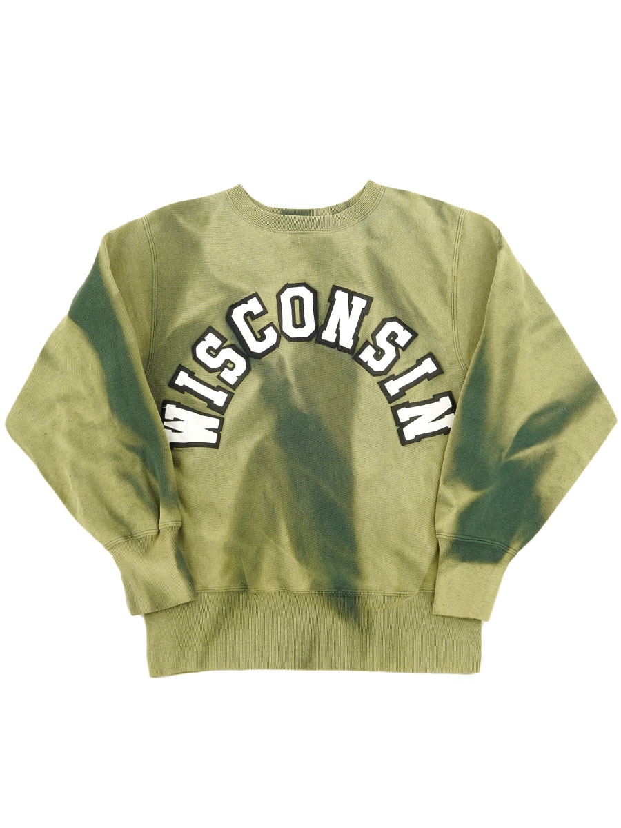 90's 刺繍タグ チャンピオンRW ''WISCONSIN'' 貼り付けロゴ 表記(M) USA製 ブリーチ