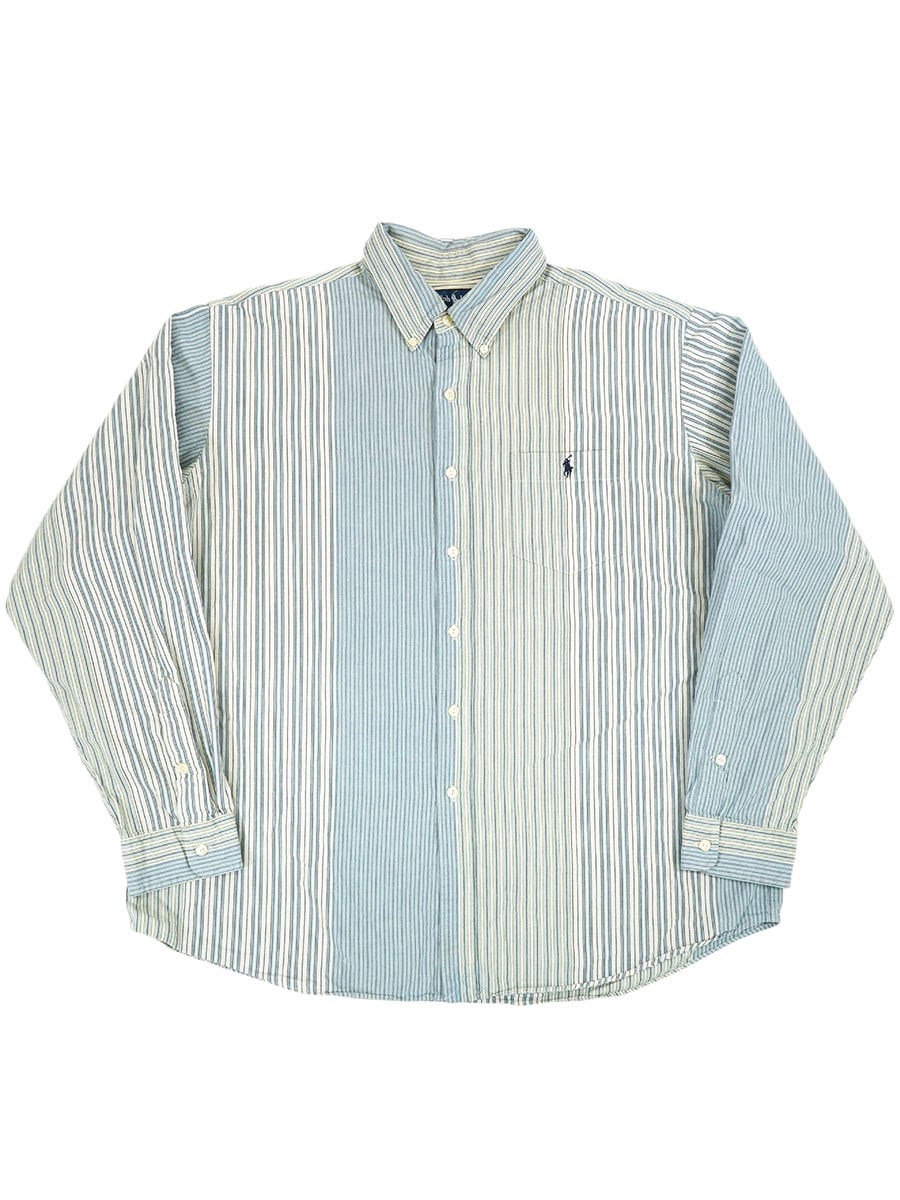 ★美品★現行品Ralph Lauren ボタンダウン リネンストライプシャツ POLO RALPH LAUREN Ralph Lauren ポロ ラルフローレン シャツ