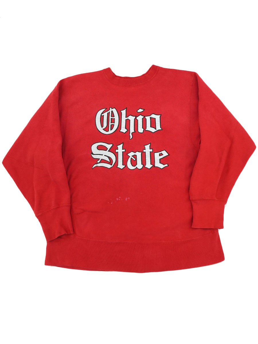 80's プリントタグ チャンピオンRW ''Ohio State'' レッド 表記(L) USA製
