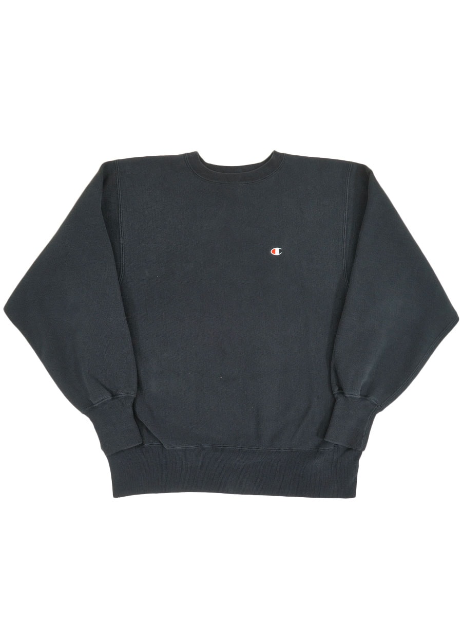 90's 刺繍タグ チャンピオンRW 無地 ブラック 表記(L) USA製