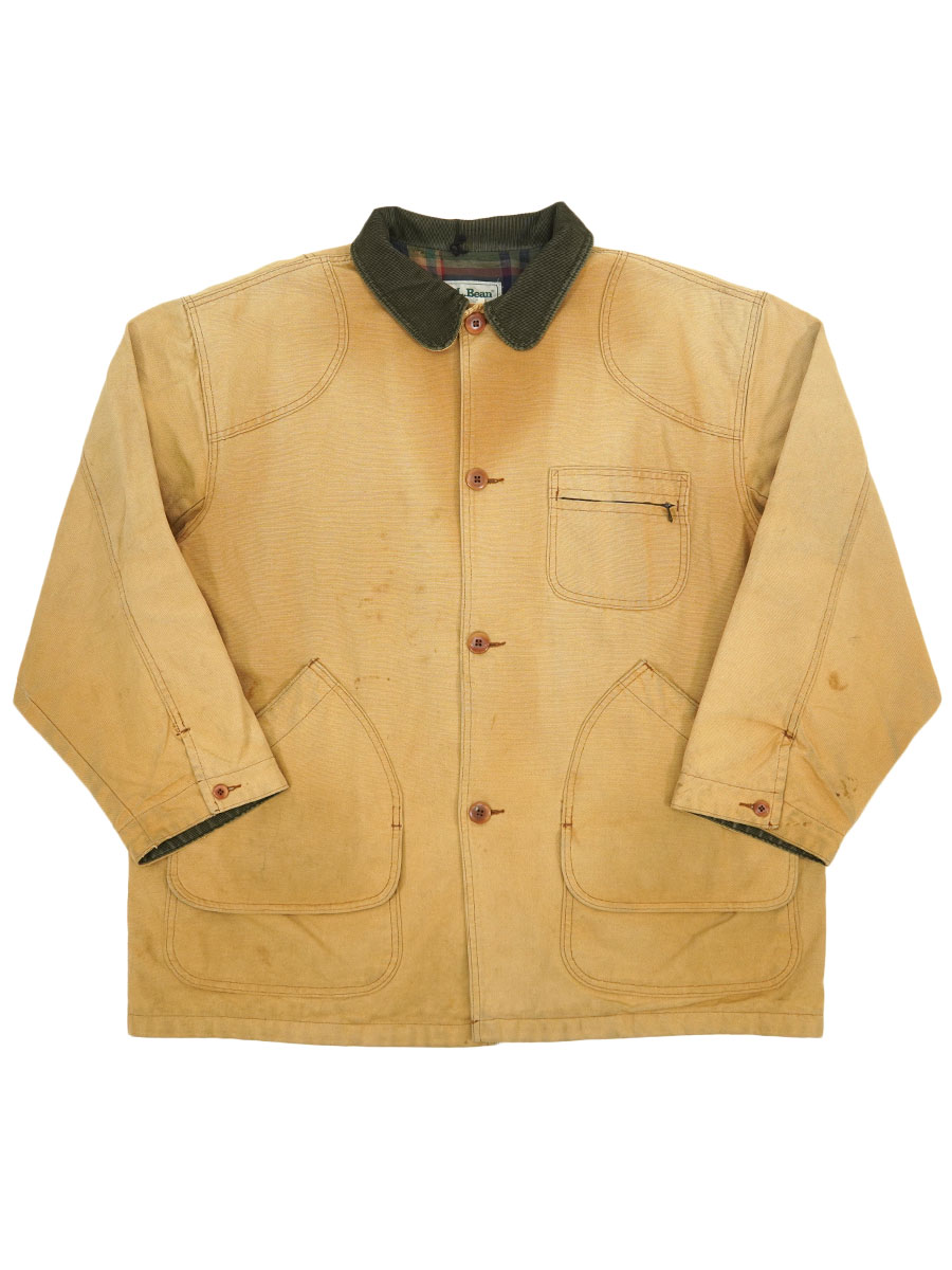90's L.L.Bean 襟コーズ 裏チェックライナー ハンティングジャケット 褪せブラウン 表記(XL) USA製