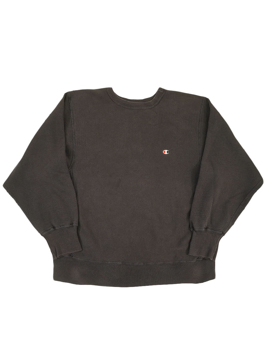 80's プリントタグ チャンピオンRW 無地 ブラック 表記(XL) USA製