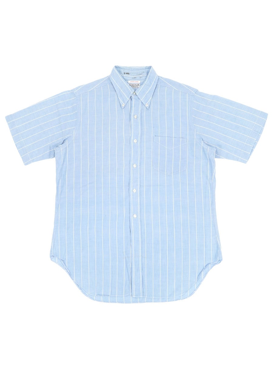 60's The Halle Bros Co. ストライプ 半袖B.Dシャツ 実寸(15位