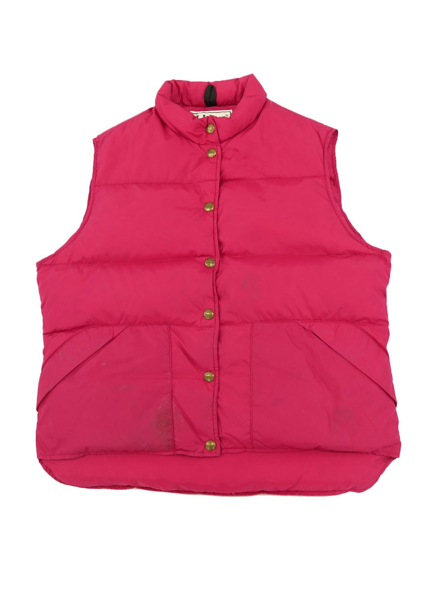 80s USA製 L.L.Bean ナイロン ダウンベスト 薄紫 W-M