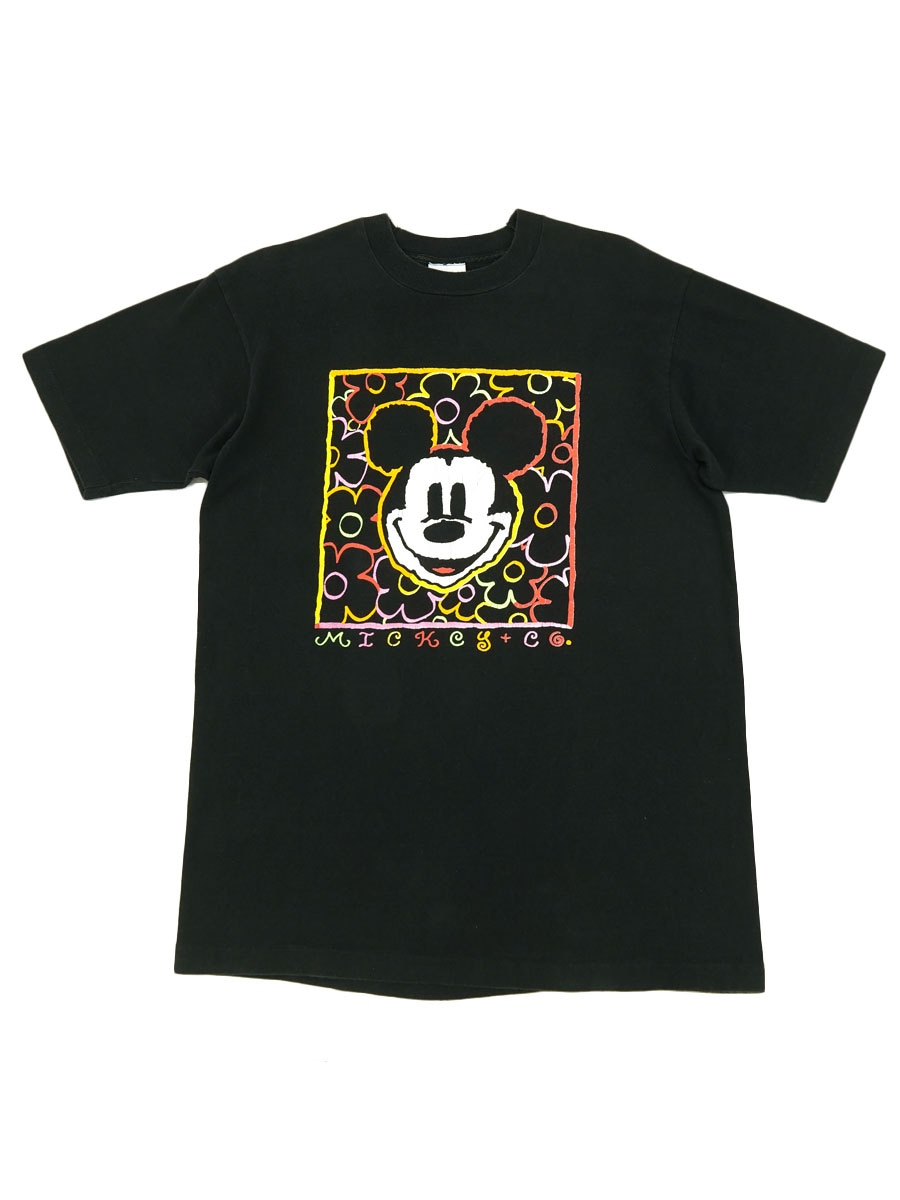 半額SALE★ 90's Mickey 実寸(L位 アートTシャツ ミッキーマウス Co. & タオル