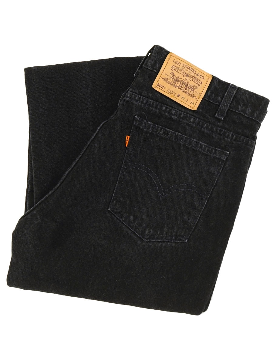 90's Levi's 505 ブラック デニムパンツ 表記(36x34) USA製 色残り