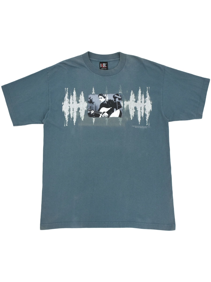 90's～ giant ''Kurt Cobain'' 両面プリント Tシャツ スモークブルー 表記(XL)