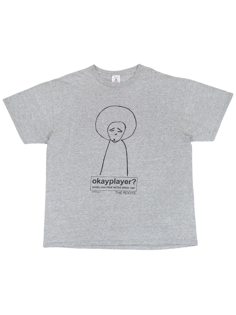 90's DELTA ''okayplayer? GIVING YOU TRUE NOTES SINCE 1987'' プリントTシャツ グレー 表記(XL)