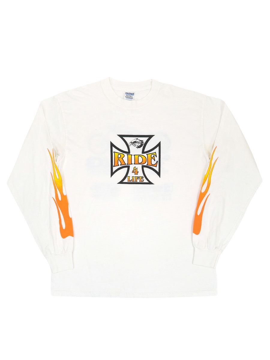 スペシャル Ride プリントTシャツ 古着 216 プリントTシャツ バイク乗り バイカー 古着 グレー Sサイズ : 古着屋