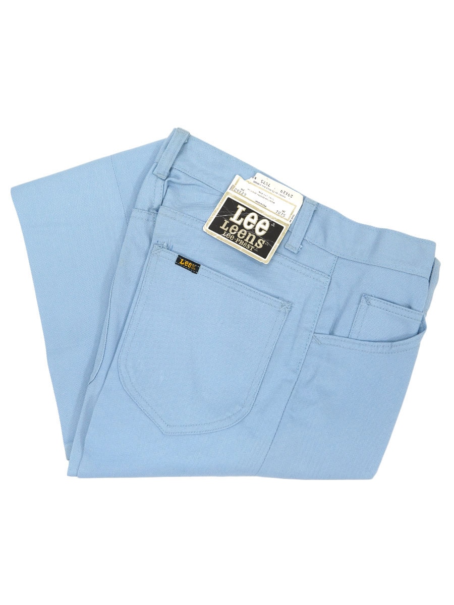 70's Lee Leens 7075 コットンポリパンツ サックスブルー 表記(29x29 70's Lee Leens 7075 コットンポリパンツ サックスブルー 表記(29x29