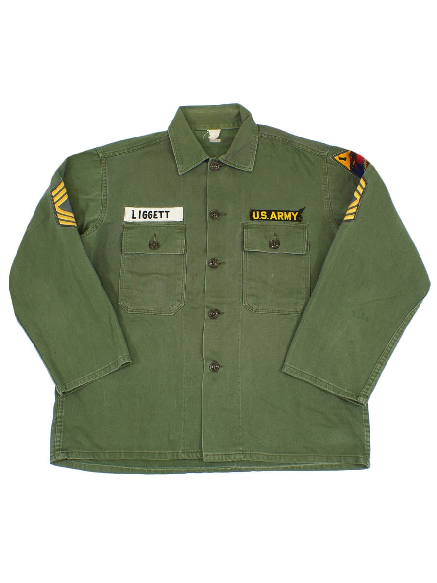 60's～ U.S.ARMY ユーティリティシャツ 階級章付き 実寸(15位)
