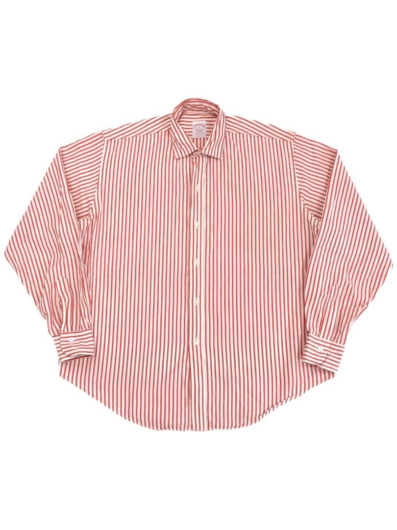 USA製 Brooks Brothers ストライプ柄 ロングスリーブシャツ 表記(10)