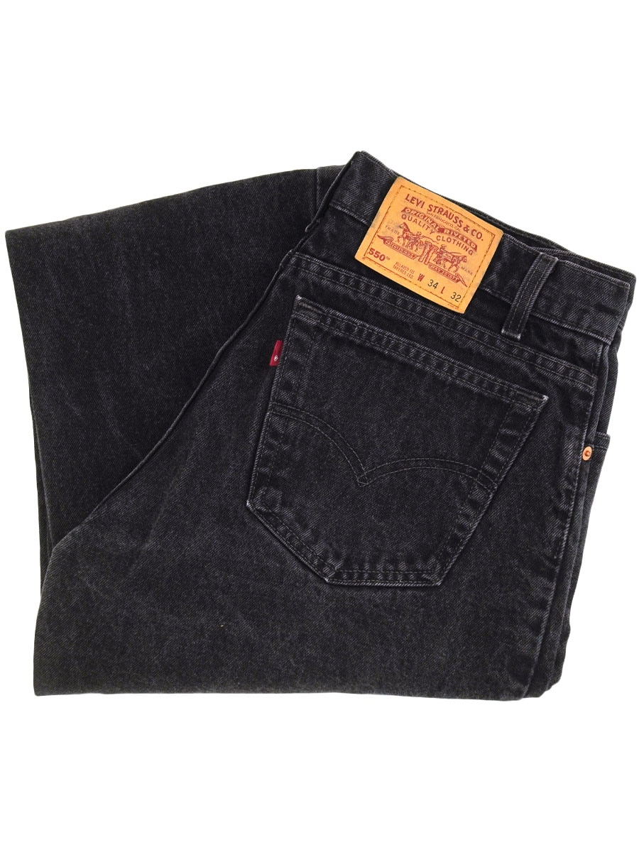 90's Levi's 550 Rマークのみタブ ブラックデニムパンツ 表記(34x32) USA製