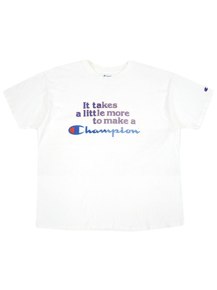 80's チャンピオン ''It Takes A Little More To Make A'' Tシャツ 表記(XL)
