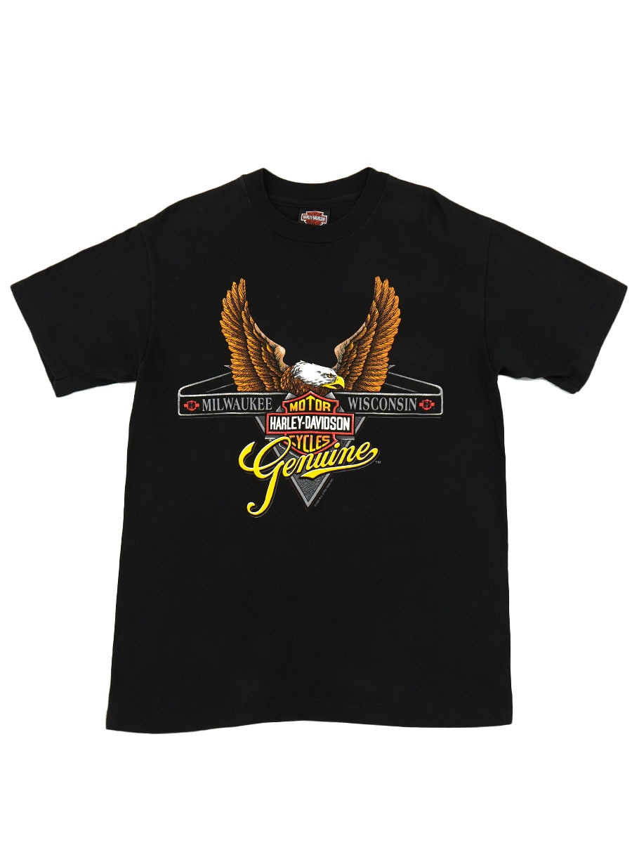90's H-D ハーレーダヴィッドソン イーグル 両面プリント T