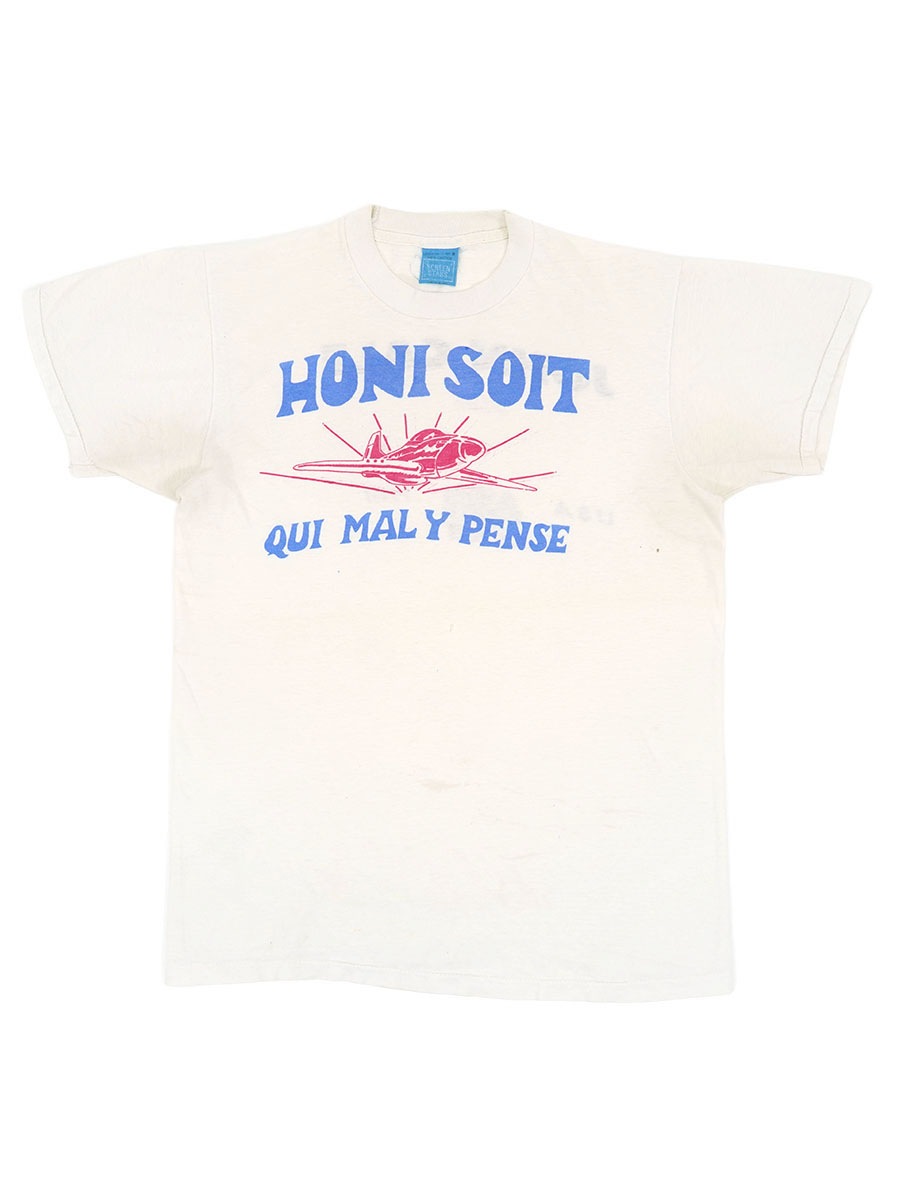 80's SCREEN STARS John Cale ''HONI SOIT QUI MAL Y PENSE/USA 1981'' 両面プリント Tシャツ 表記(M) USA製