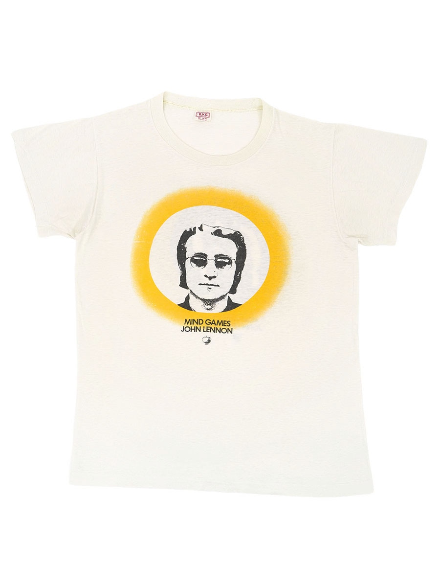 70's B.V.D JOHN LENNON ''MIND GAMES'' 両面プリント Tシャツ 表記(M)