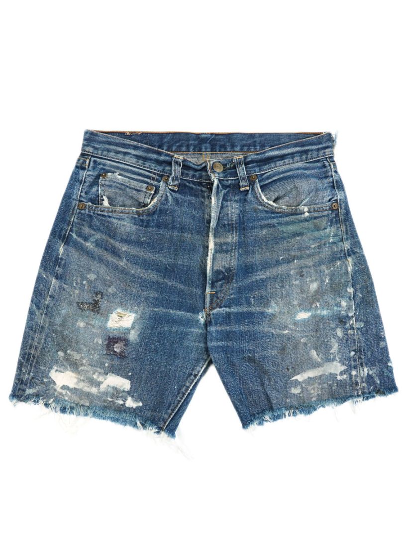 60's LEVI's BIG E カットオフパンツ 60's Levi's 501 BIG-E カットオフ デニムショーツ ペンキ飛び