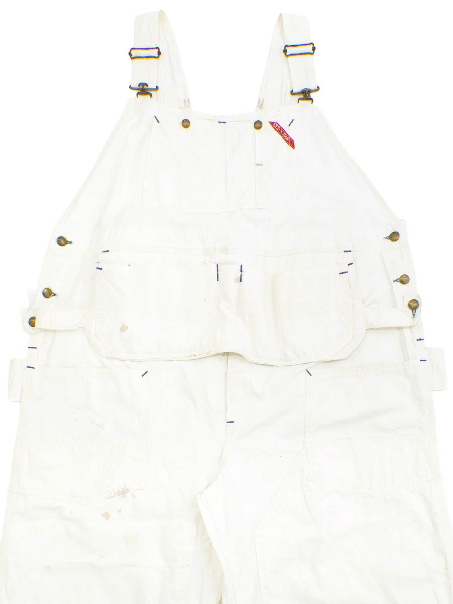 y6　ホワイト コットンオーバーオール 50's FINCK'S RED BAR エプロン付き コットンオーバーオール ホワイト