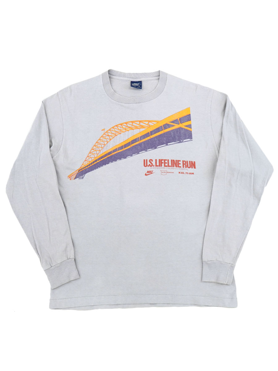 80's 紺タグ NIKE ''U.S.LIFELINE RUN'' ロングスリーブTシャツ