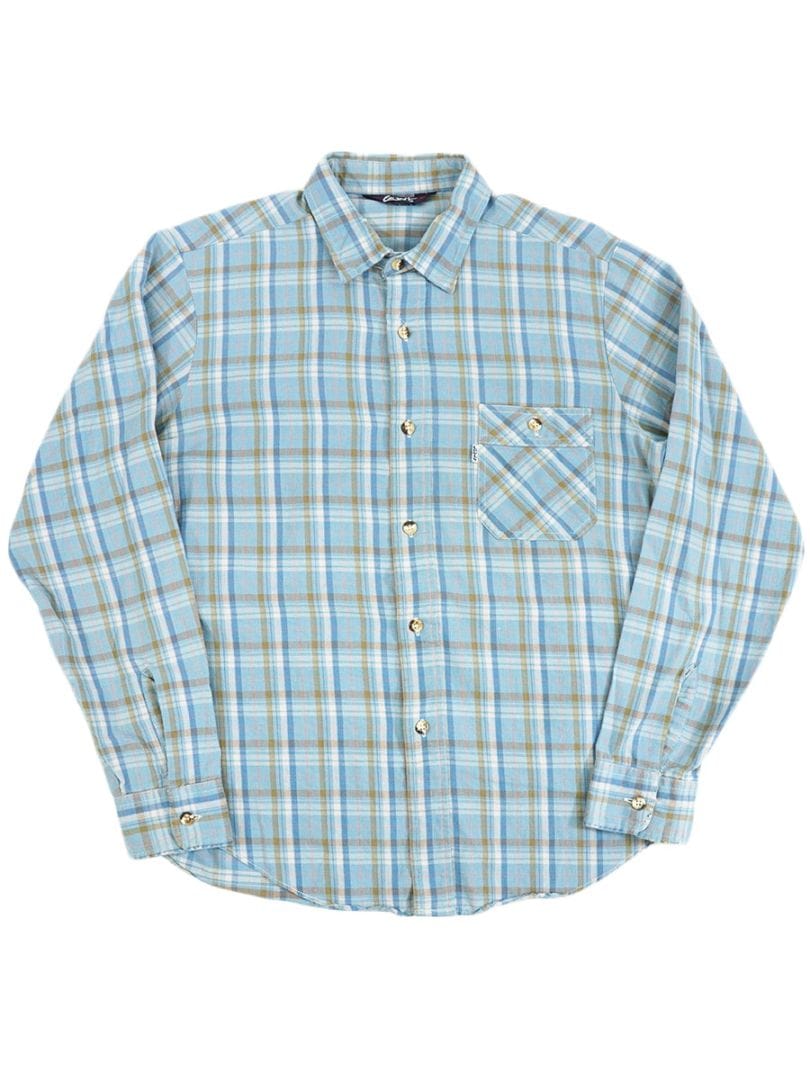 80's Levi's ライトブルー 好配色チェック ロングスリーブシャツ 表記(L)