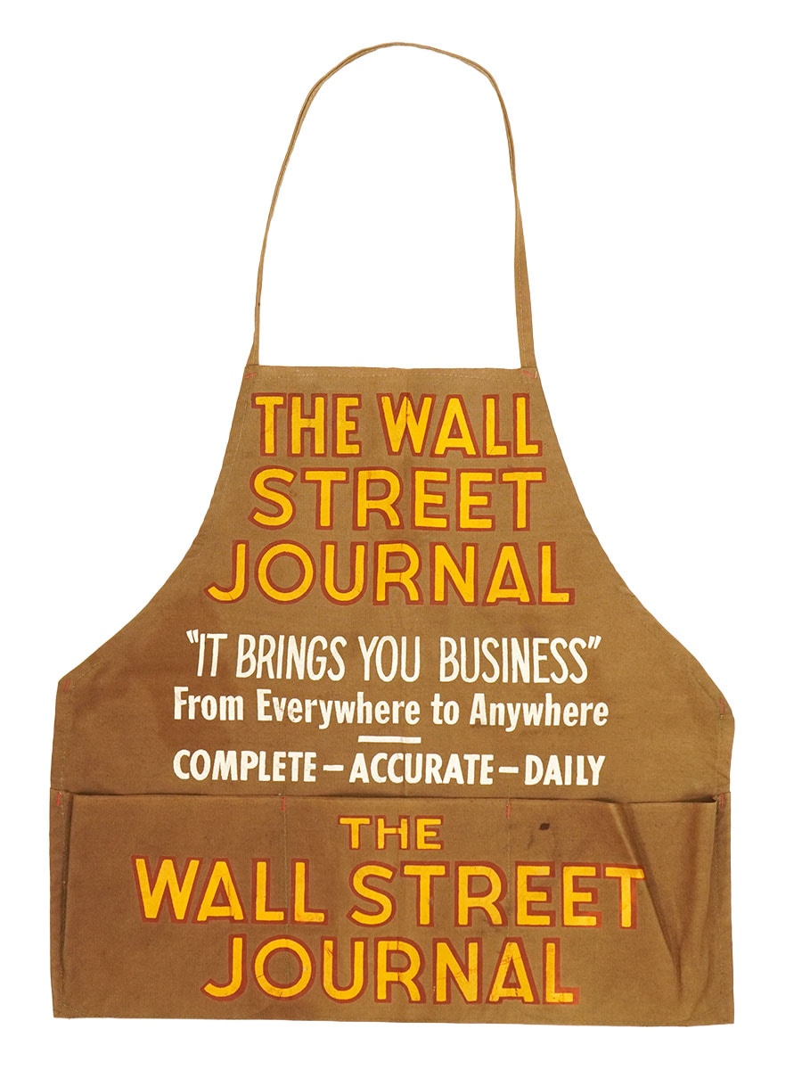 40's～ ''WALL STREET JOURNAL'' コットンエプロン ブラウン