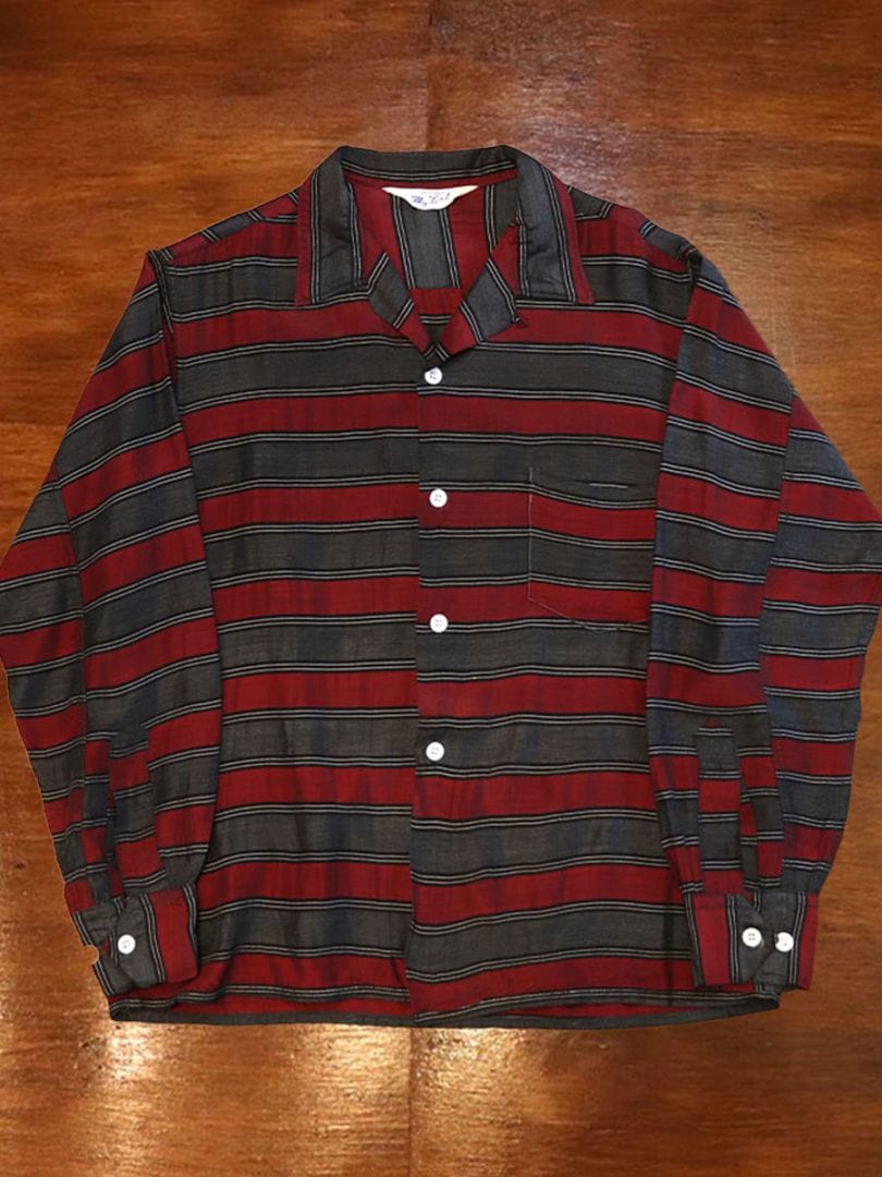 1960s L/S BORDER SHIRT , Size L