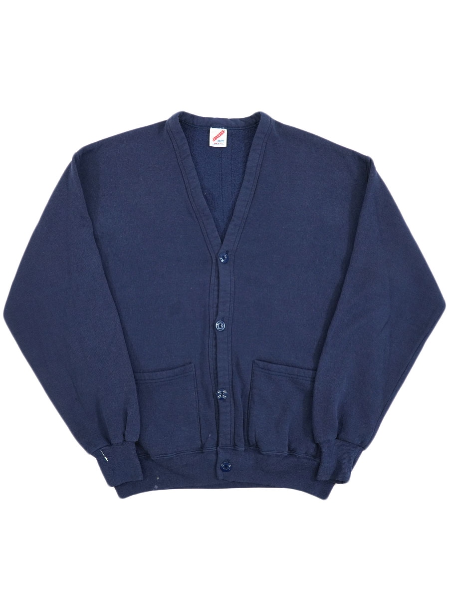 80's JERZEES スウェットカーディガン ネイビー 表記(ONE SIZE) USA製