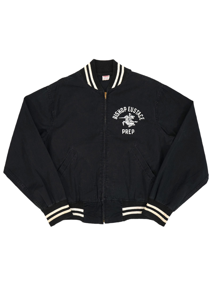 60's チャンピオン ランタグ ''BISHOP EUSTACE PREP'' リブライン コットンジャケット ブラック 表記(M)