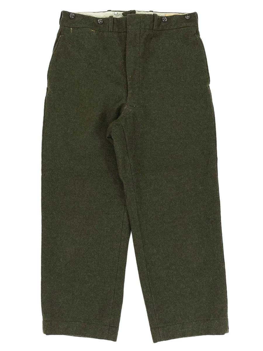 70's 筆記体タグ L.L.Bean サスペンダーボタン ウールロガーパンツ オリーブドラブ 実寸(33.5x26.5位)