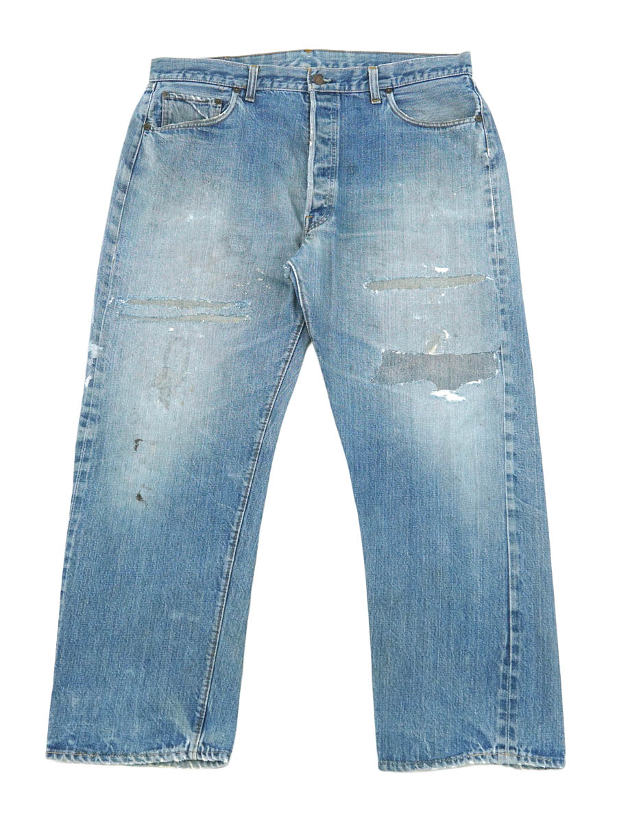 70's Levi's 66前期 デニムパンツ 味ありリペア 実寸(38x28位)